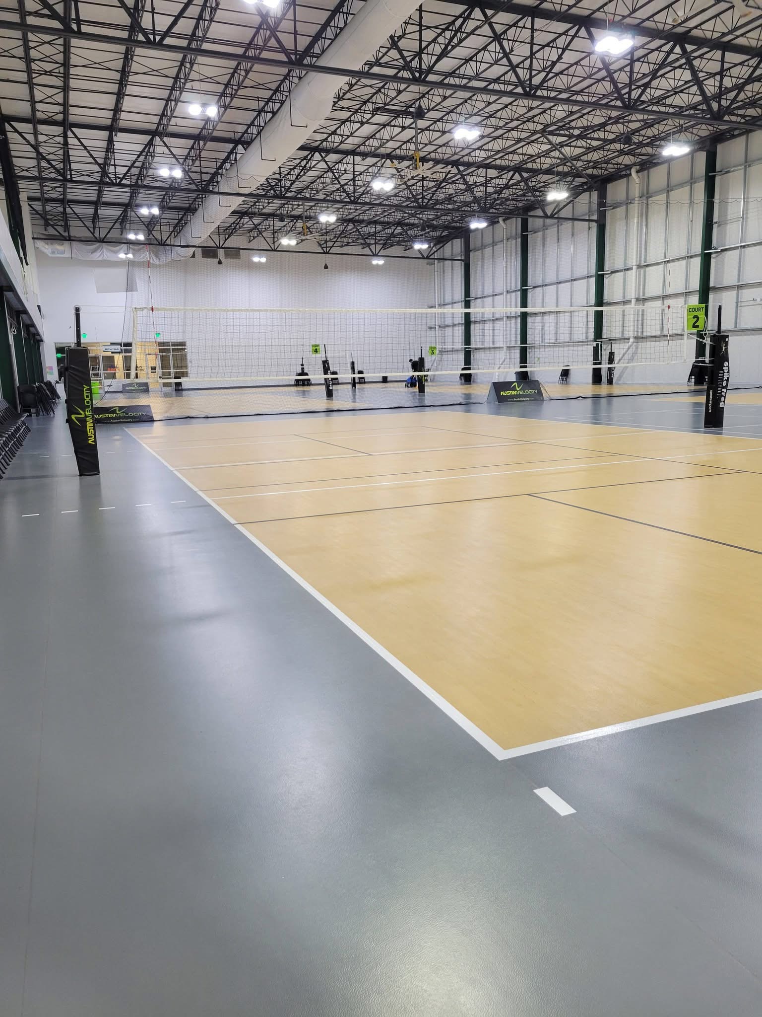 Clean indoor sports court floor